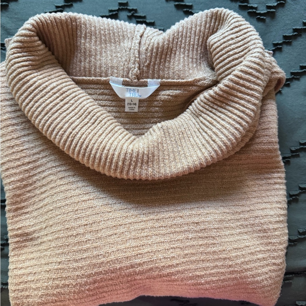 INC International Concepts Beige Cowl Neck Sweater
